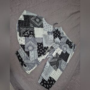 Black and White Patchwork Pajamaa Size XL